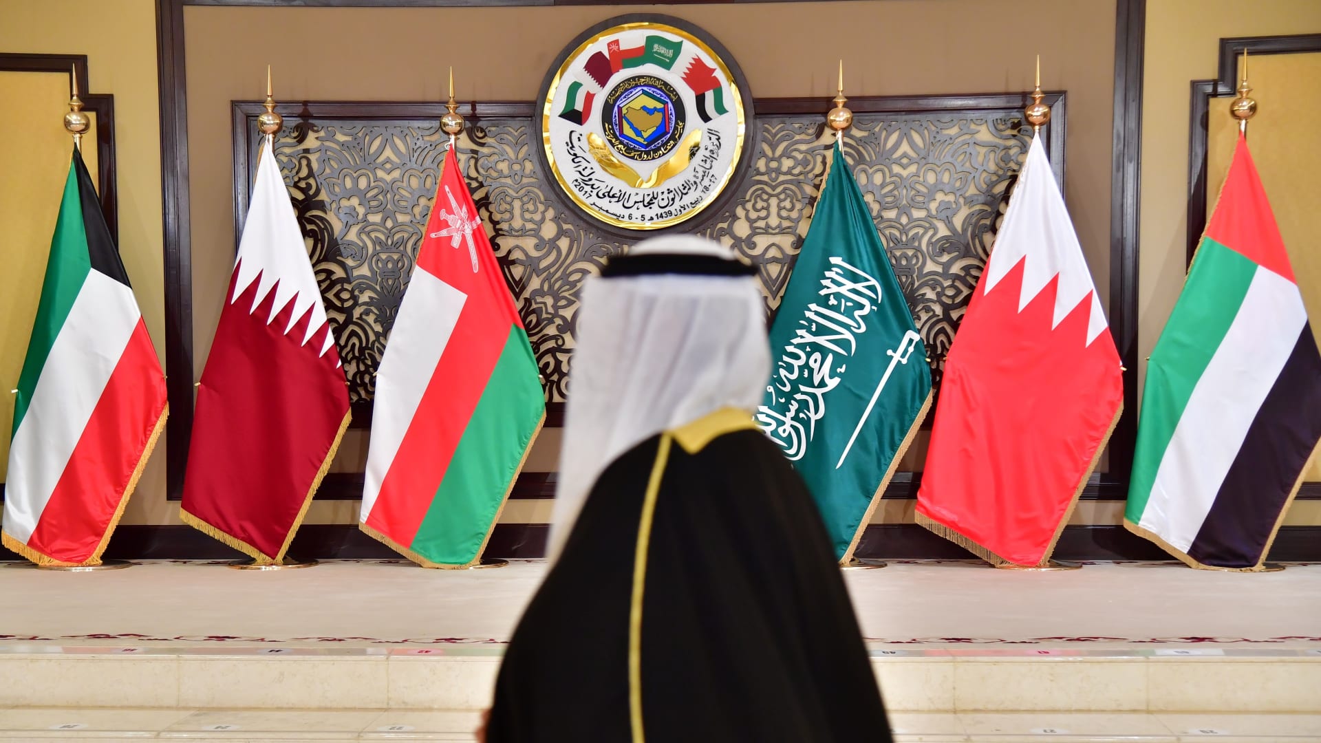 صورة ارشيفية لأعلام الددول الأعضاء بمجلس التعاون الخليجي 