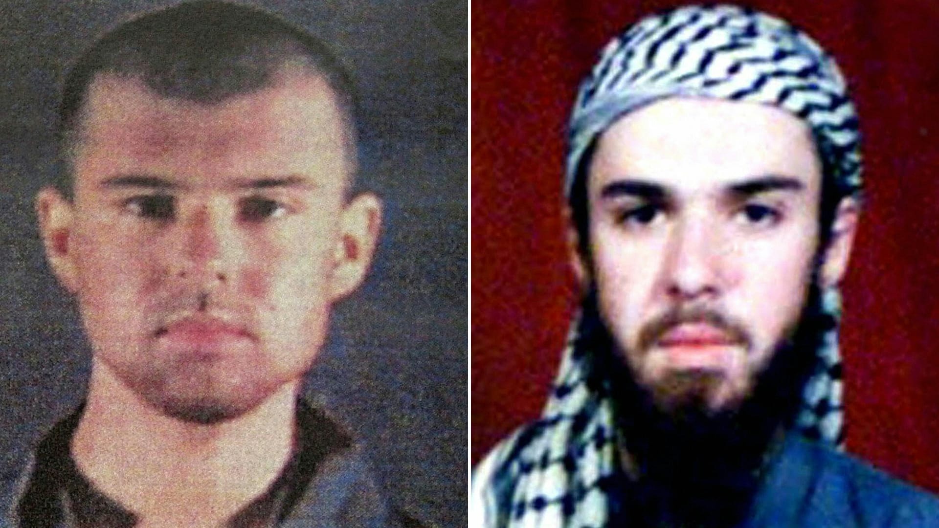 صورتان لجون ووكر ليند المعروف باسم "طالبان الأمريكي"