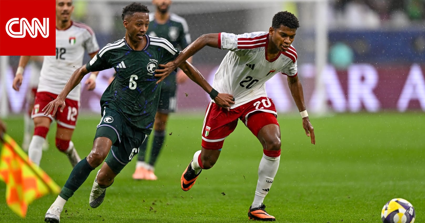 مباراة السعودية والإمارات.. الأمطار الغزيرة في قطر تؤجّل انطلاق الشوط الثاني 