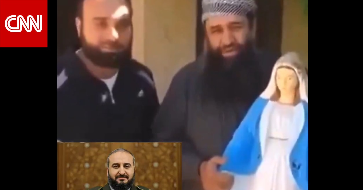 فيديو منسوب لوزير الدفاع السوري الجديد لتحطيم تمثال السيدة مريم.. ما صحته؟