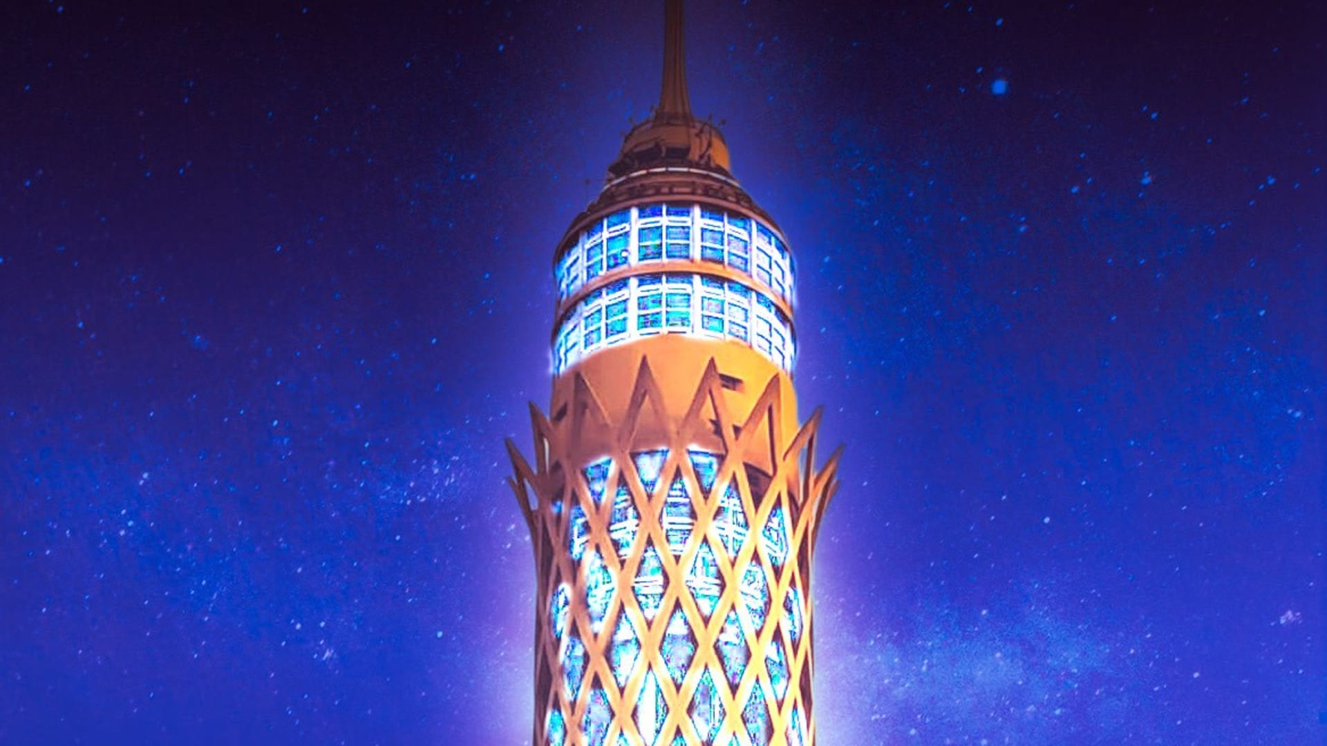 برج القاهرة يسطع بحلة جديدة ليظهر أشبه بلوحة فنية..حقيقة أم خيال؟
