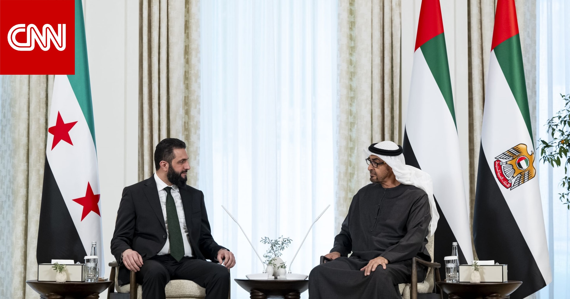 الشرع يعلق على مباحثاته مع محمد بن زايد خلال زيارته الإمارات