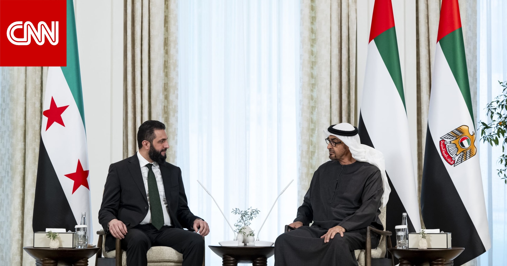 سوريا.. الشرع يوجه رسالة إلى محمد بن زايد بعد أول زيارة للإمارات