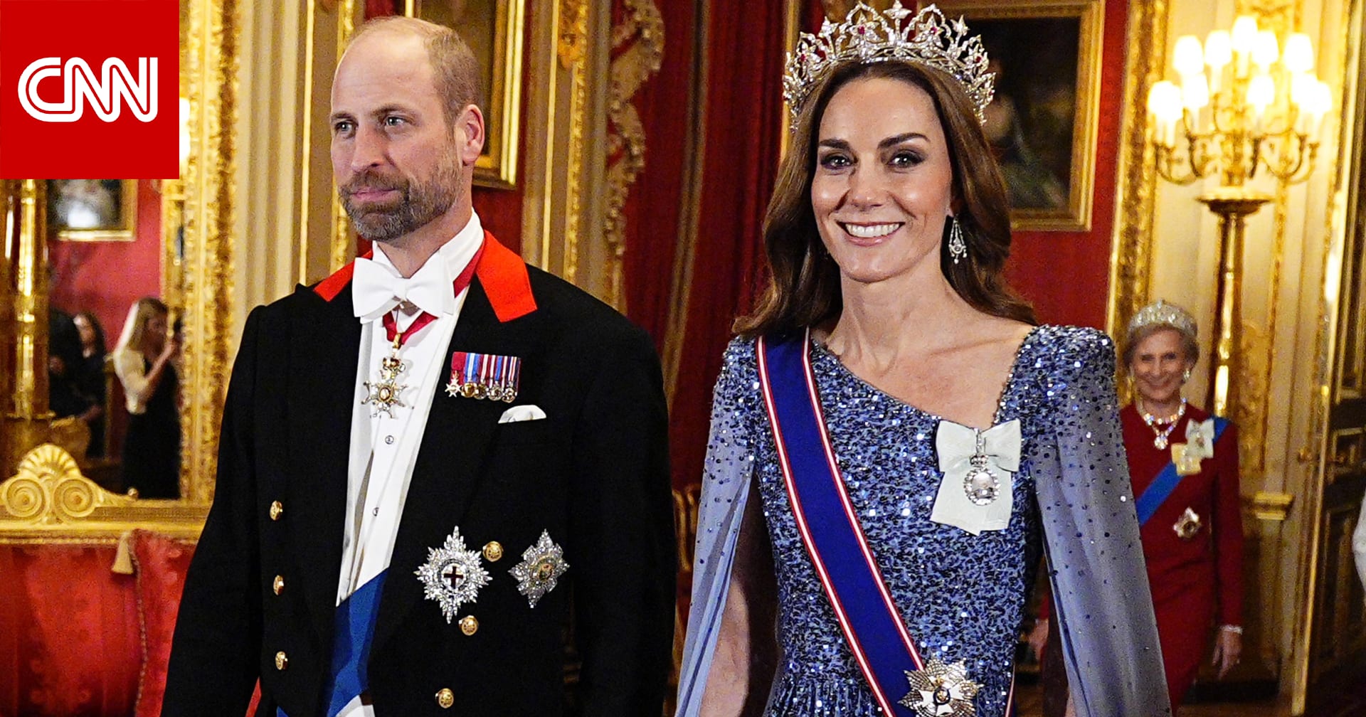 كيت ميدلتون تتألق بتاج تاريخي في مأدبة رسمية للرئيس الألماني 