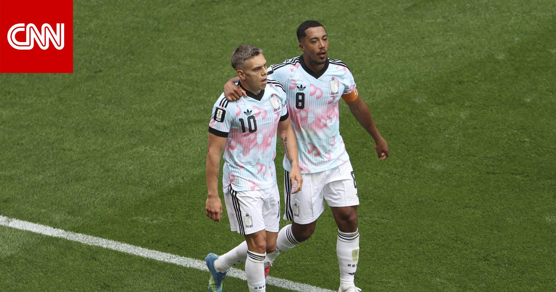 مشادة ثم احتفال.. لحظة مثيرة لثنائي المنتخب البلجيكي ضد السنغال