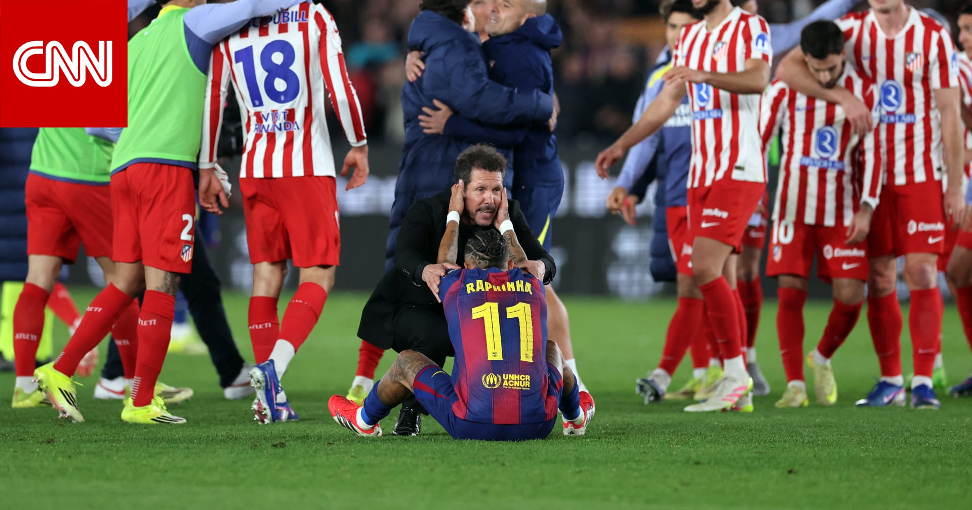 تصرف "لافت" من سيميوني مع رافينيا بعد إخفاق برشلونة ببلوغ نهائي كأس إسبانيا