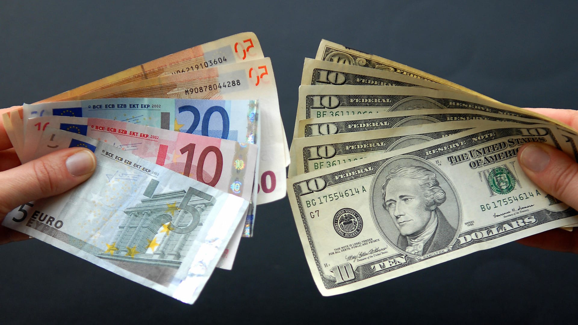 Euro and US dollar.